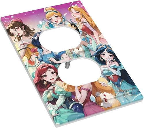 Miniatura 3 de Funda decorativa de enchufe eléctrico dúplex de anime, bonita cubierta de interruptor de luz, placa de pared Kawaii de dibujos animados para niñas,