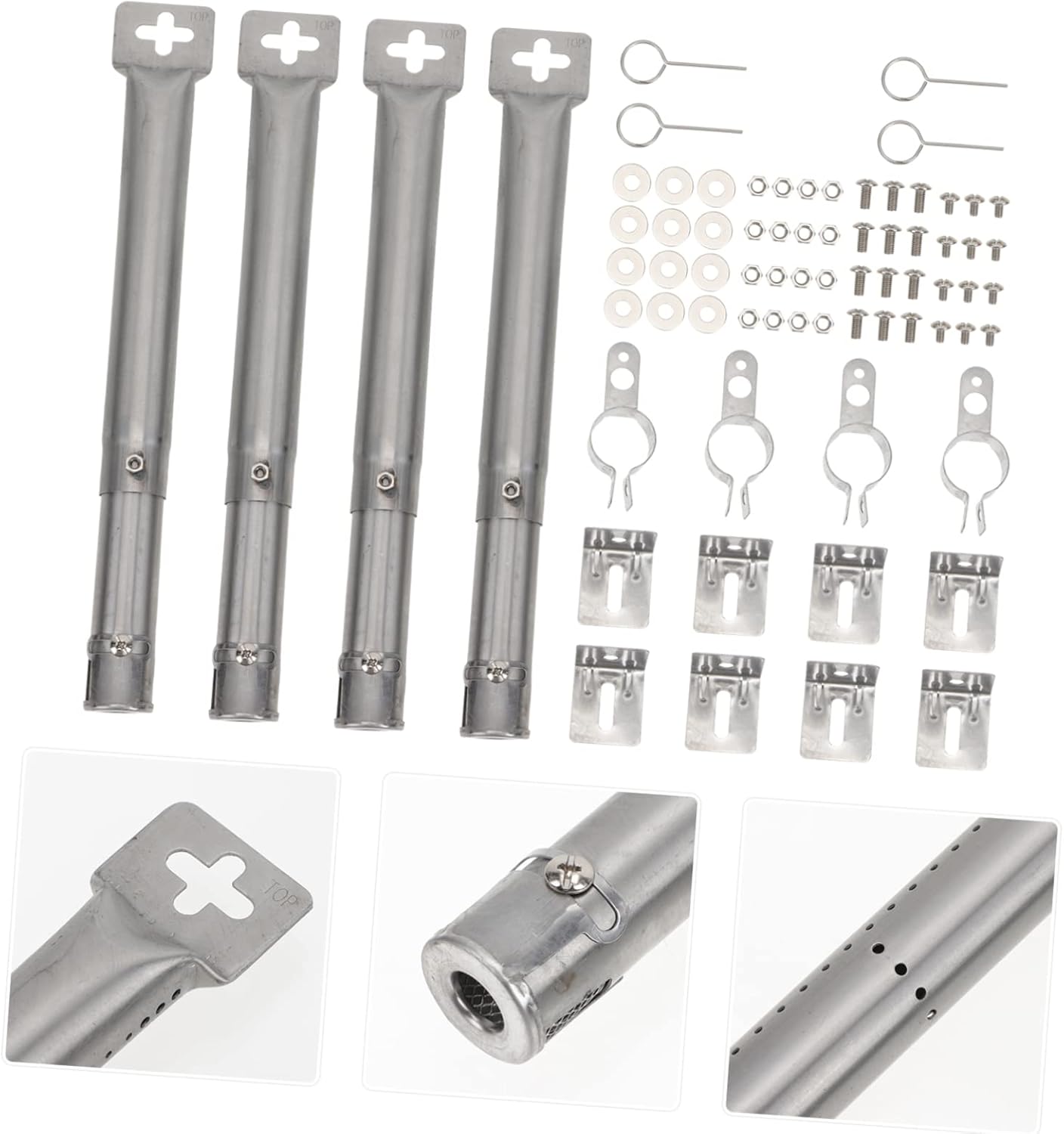 1set Stainless Steel Burner Tubes Replacement Parts for Outdoor Gas Grills Easy to Install and Cooking Accessories