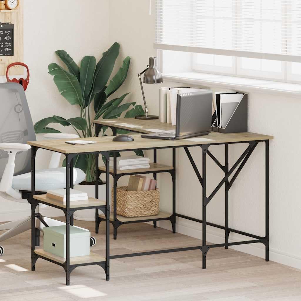 vidaXL Escritorio, Mesa de Estudio, Escritorio para Ordenador Documentos, Mueble para Oficina Despacho, Madera de Ingeniería Roble Sonoma