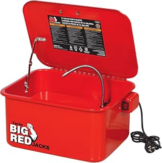 BIG RED TAM10035 Torin Portable Steel Cabinet Parts Washer with 110V Electric Pump, 3.5 Gallon Capacity, Red