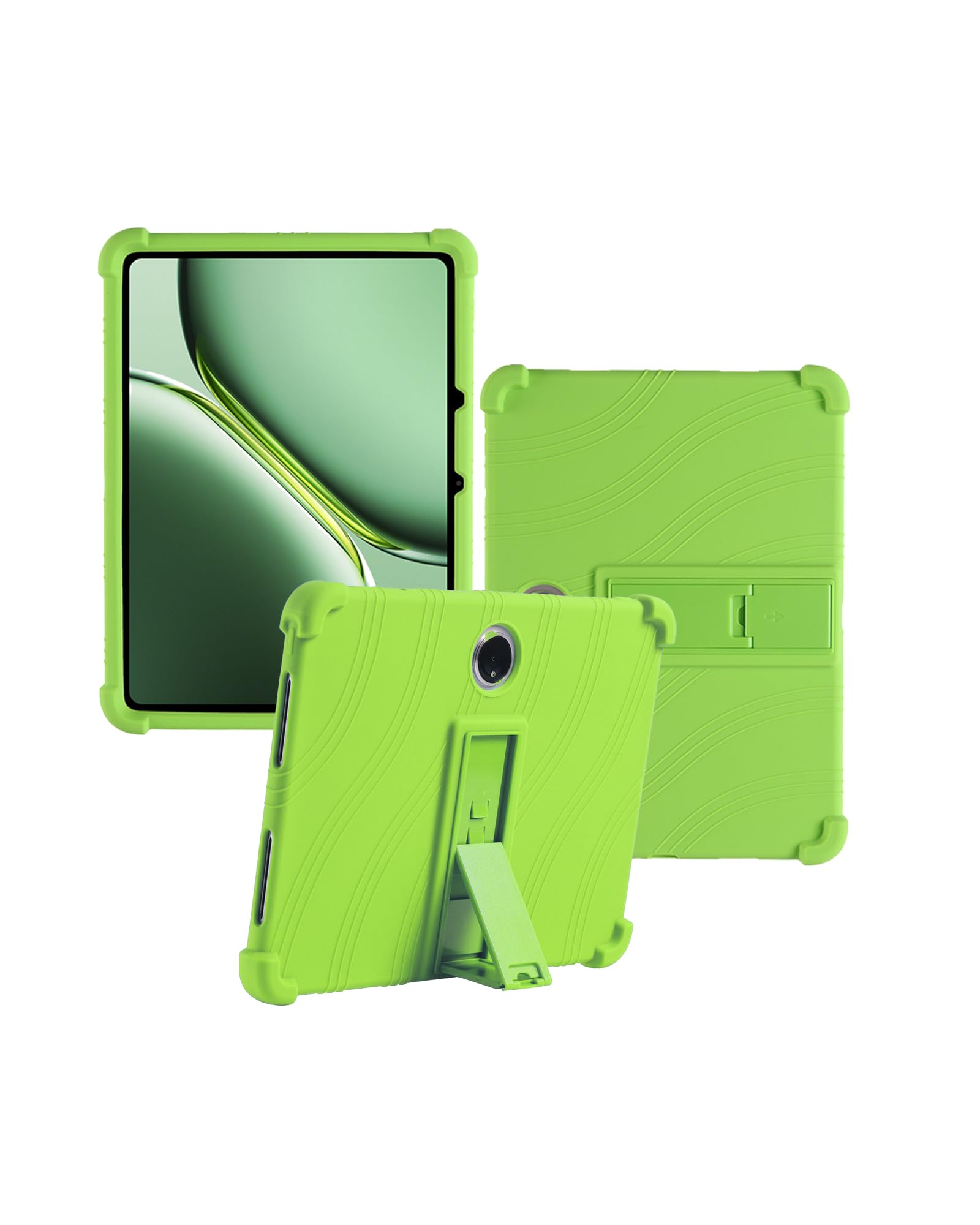 Case for Oneplus Pad 2/Pad Pro 12.1 inch 2024 New Tablet PC Android 14- Soft Silicone Shock Proof Lightweight Stand Rubber Shell Protective,Kids Friendly Soft Silicone Adjustable Stand Cove,Green