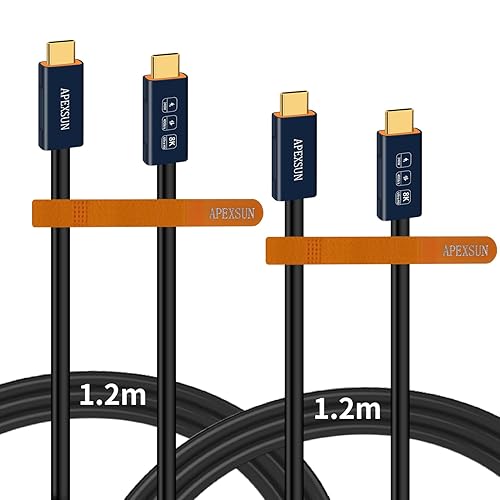 Miniatura 7 de APEXSUN Cable de extensión USB C (1.6 pies), cable coaxial corto USB-C macho a hembra compatible con Thunderbolt 4/3, USB4, PD240W, video 8K/4K