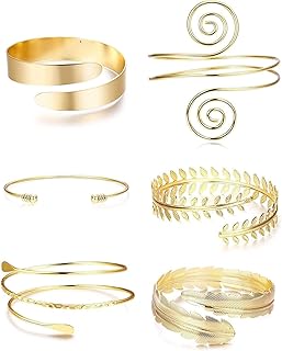 Jaffiust 6 Piece Adjustable Upper Arm Cuff Bracelet Set for Women
