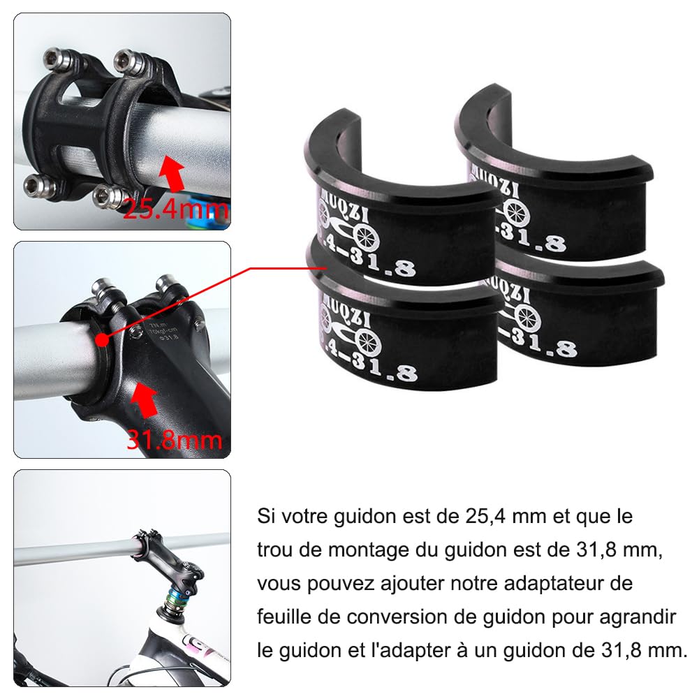 TRIWONDER Attacco Manubrio MTB in Lega di Alluminio 31.8mm / 25.4 mm Gambo da Bicicletta Corto Adattatore Alza Manubrio Bici da Corsa Strada BMX MTB (A - Azzurro - 31,8 mm
