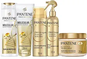 Kit Pantene Molecular Bond Repair - Shampoo + Condicionador + Máscara + Leave-In + Spray