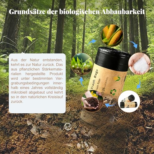 Zestaw 100 czarnych worków toaletowych na kemping, 30 l, biodegradowalne worki toaletowe, do wszystkich toalet kempingowych, wodoodporne, ekstra grube, akcesoria do toalety oddzielającej