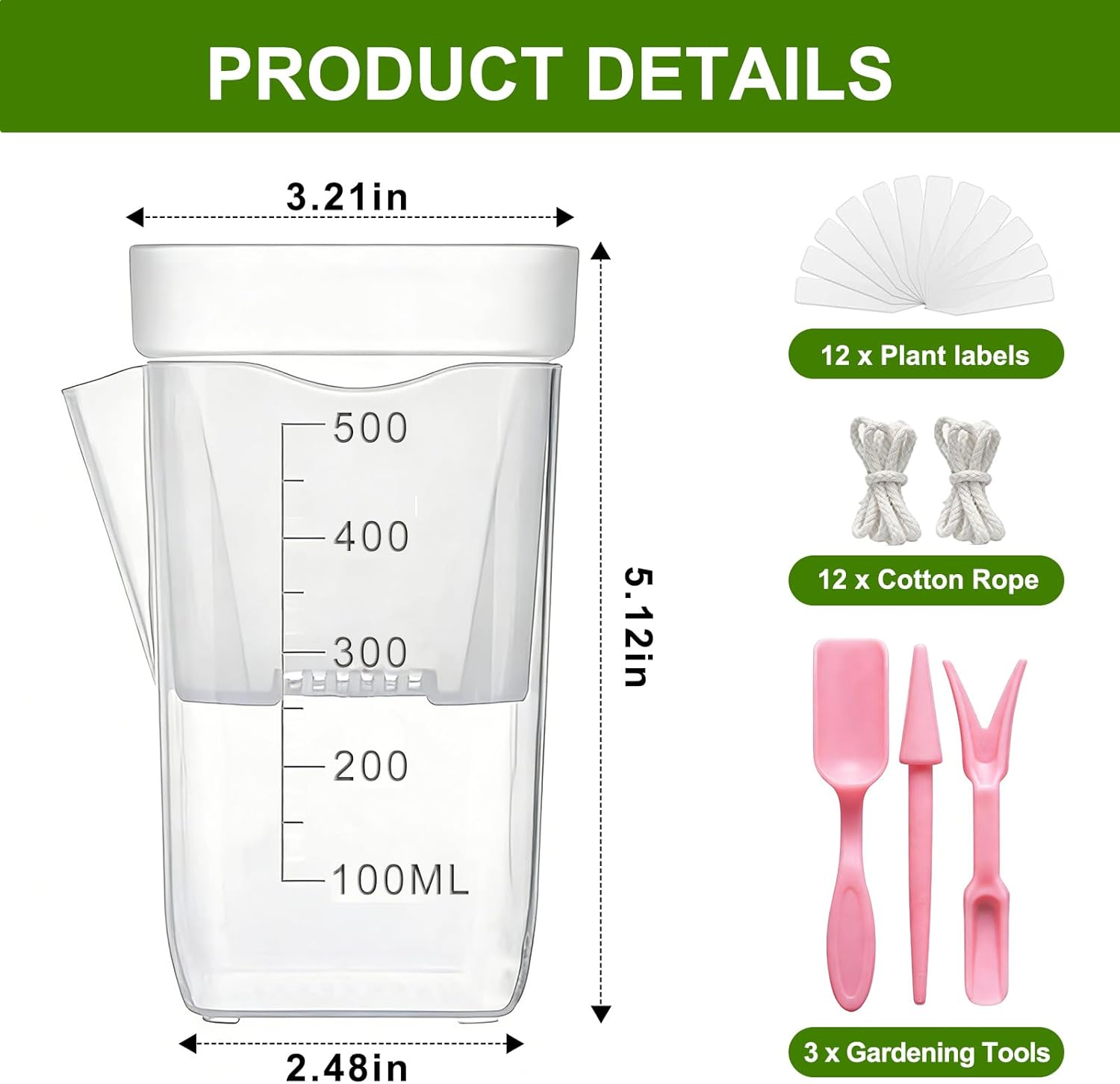 HITOSTAR 12 Pack 4 Inch Mini Clear Self Watering Pots for Indoor Plants, Small Plastic Planters with Drainage, Hydroponic Nursery Propagation Cups, for African Violet Alocasia Pot (4 Inch, 12Pack)