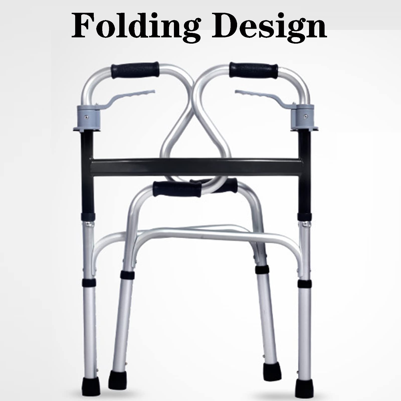Cesta para Andador para Personas Mayores Plegable con Asiento, Cesta para Andador para Personas Mayores con Movilidad Plegable y Liviana, sin Ruedas, cestas para Andador médico de