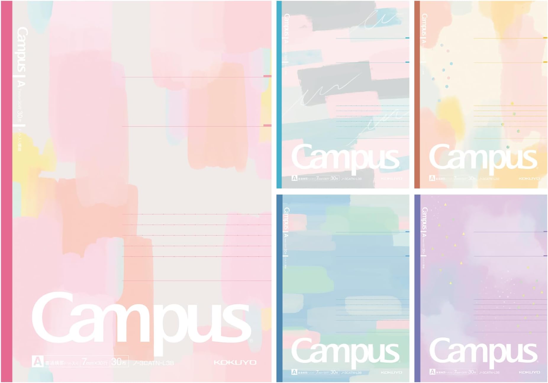 Notebook, Campus Notebook, B5, Dot A Ruled, Limited Edition Acrylic Palette, Pack of 5 Colors, No - 3CATN-L38X5