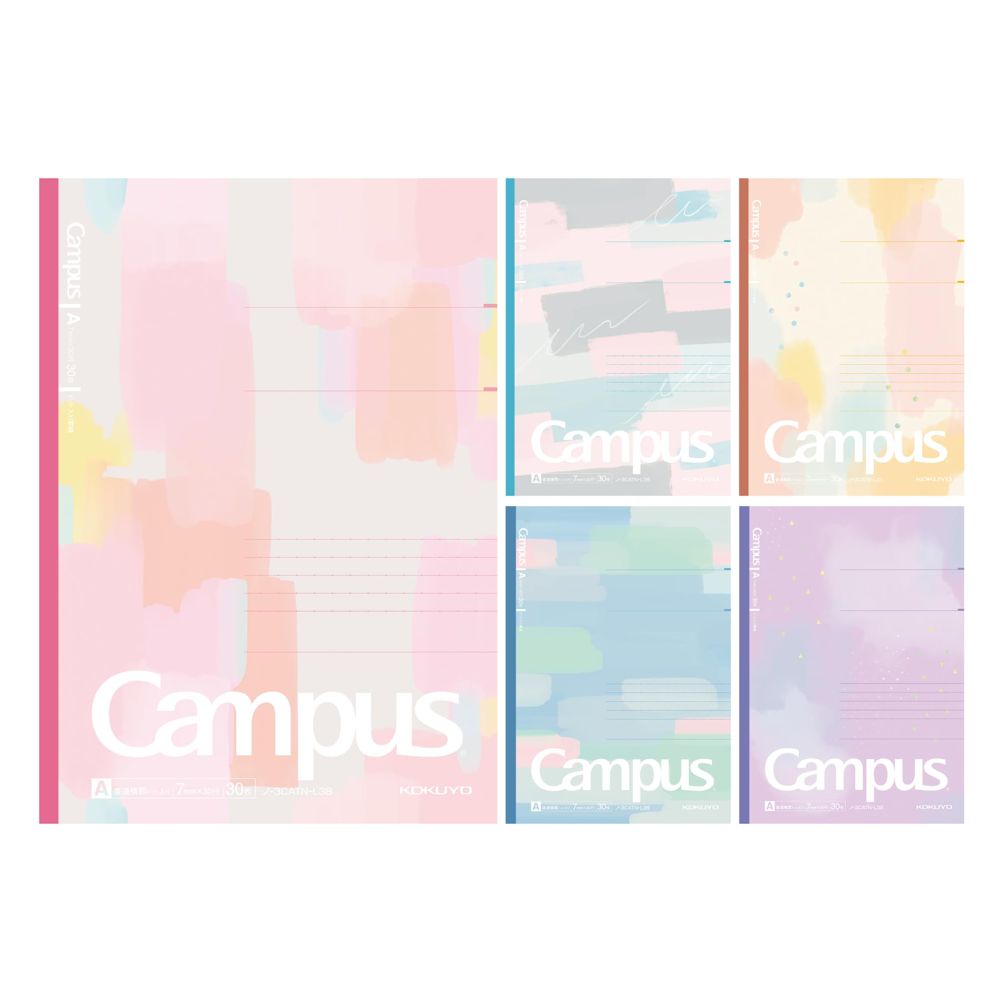 KOKUYOKokuyo Notebook, Campus Notebook, B5, Dot A Ruled, Limited Edition Acrylic Palette, Pack of 5 Colors, No - 3CATN-L38X5