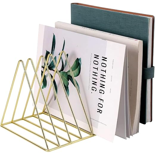 Kiwilon Metallic 9 Slot Book Stand - Gold