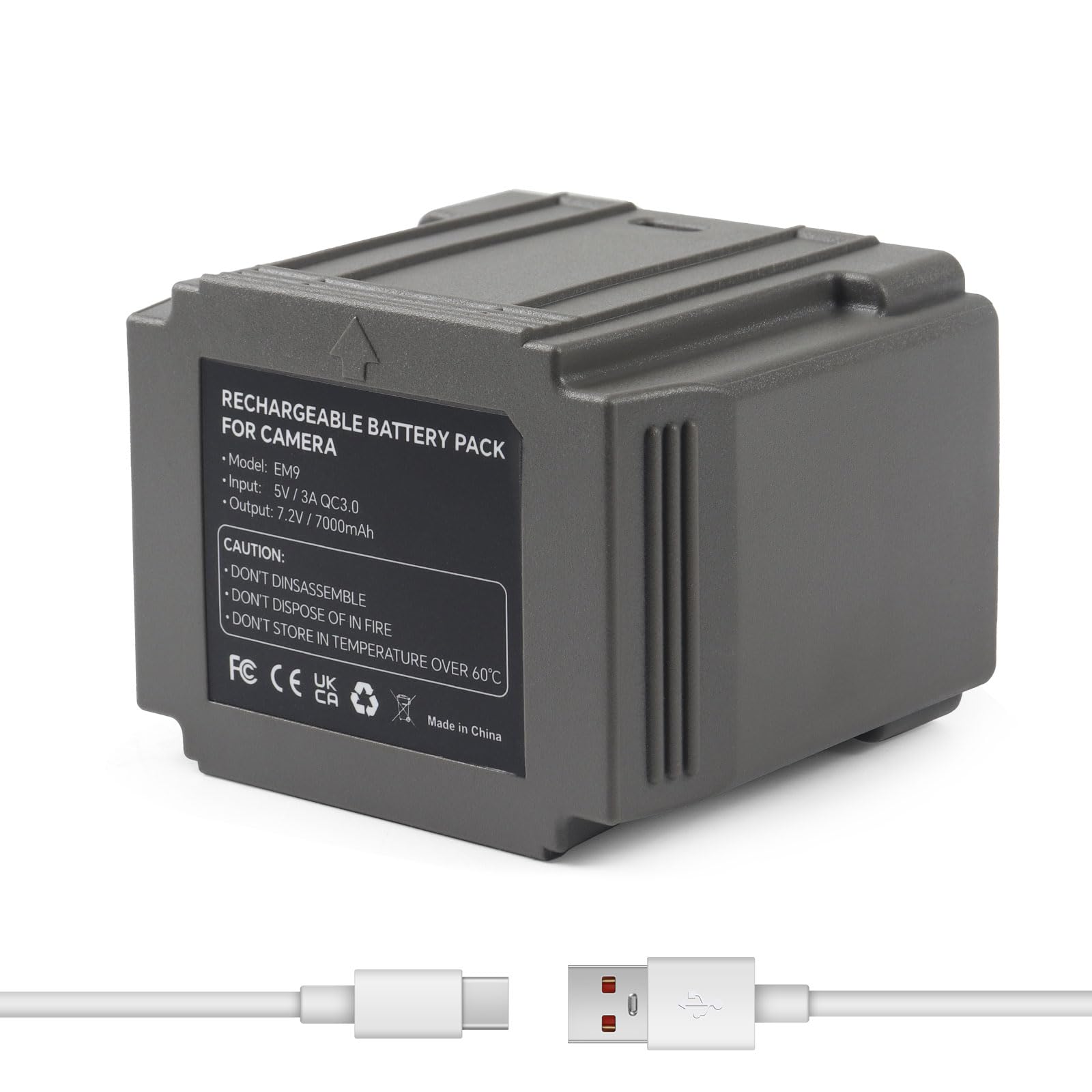 Oyomba 7000mAh Rechargeable Lithium-ion Battery for Tactacam Defend Cameras | Solar Panel Compatible & Extended Surveillance Power