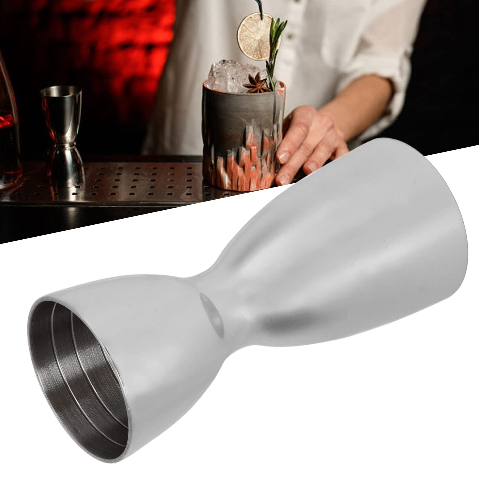 Jaxenor Stainless Steel Jigger with Mirror for Bartending,Cocktail Double Jigger Japanese style ounce glass for Accurate Wine?Light U-Shaped Design for Bar Measuring