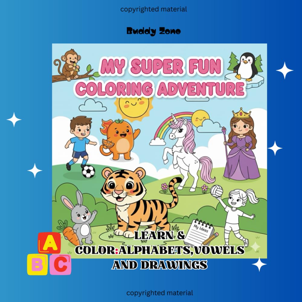 Learn & Color: Alphabets, vowels and drawings: Learn Alphabets A-Z with Easy Pictures and Coloring for early learners
