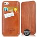 KAVAJ iPhone 5/5S leather case cover "Dallas (Model 2015)" cognac brown - genuine leather with business card holder. Slim flip case as premium accessory for the original Apple iPhone 5/5S doubles as a wallet.