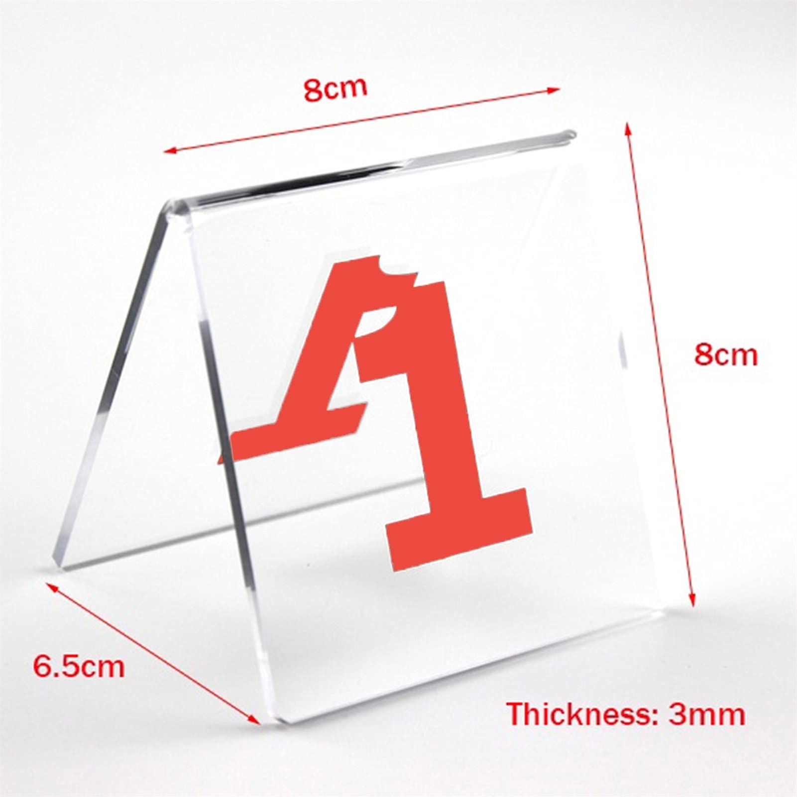 akrylowe tabliczki z numerami do restauracji, Tablica rejestracyjna na stół akrylowa czerwona 80x80mm(Red 21 to 40)