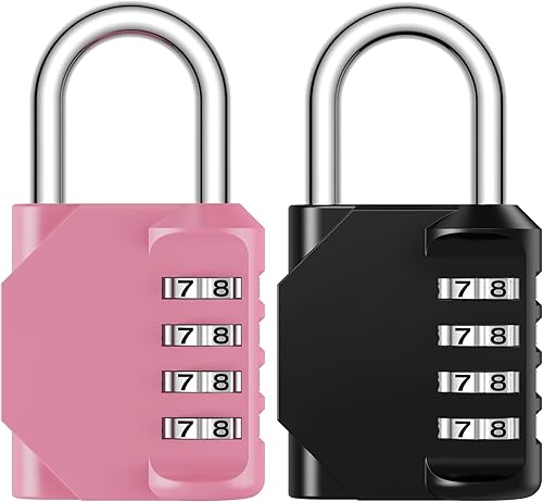 Miniatura 8 de Puroma Candado de Combinación de 4 Dígitos Candados de Casillero Impermeables para Cerraduras de Gimnasio al Aire Libre, Cajas de Herramientas,