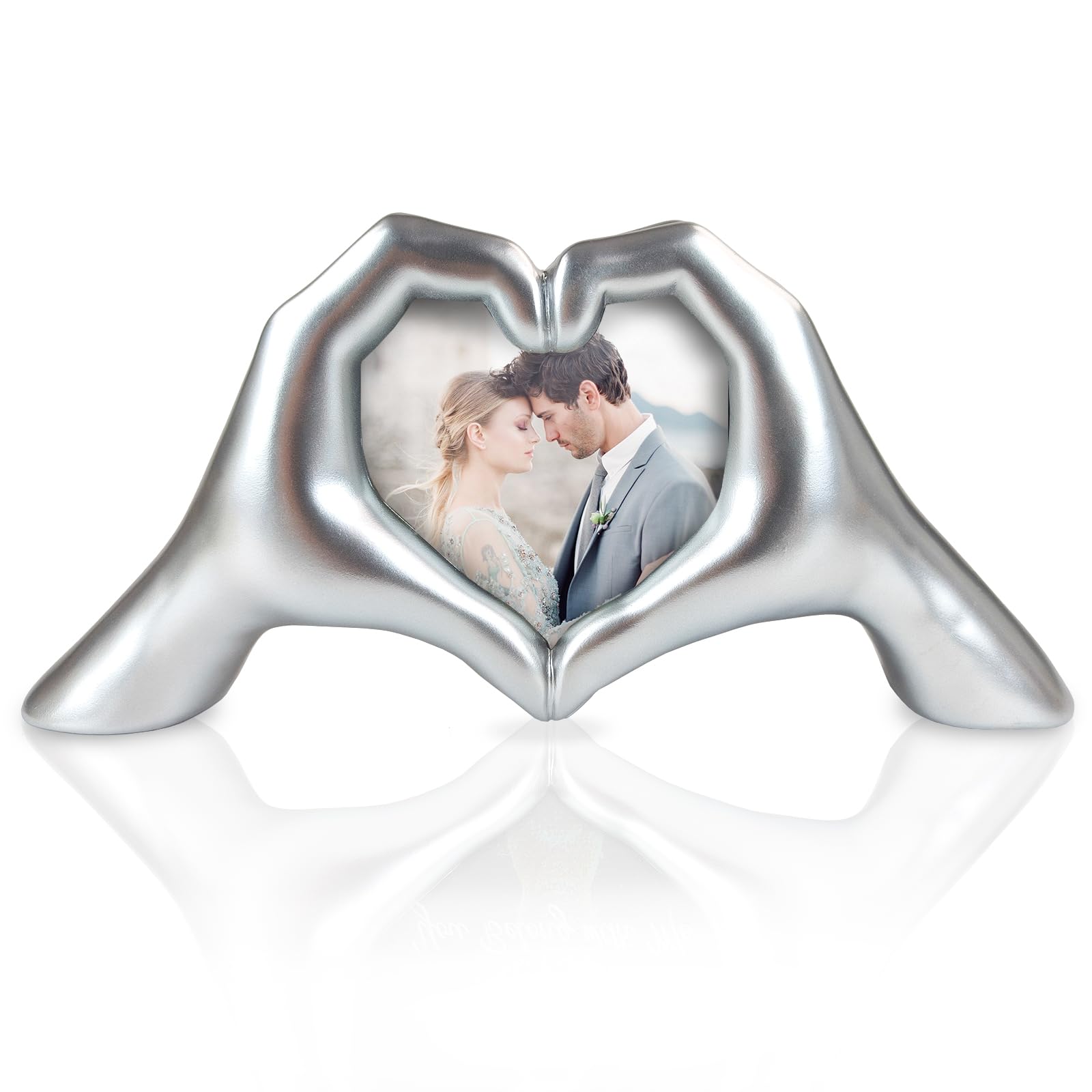 Amazon.com - GUSFREUD sliver Heart Hands Sculpture with Picture