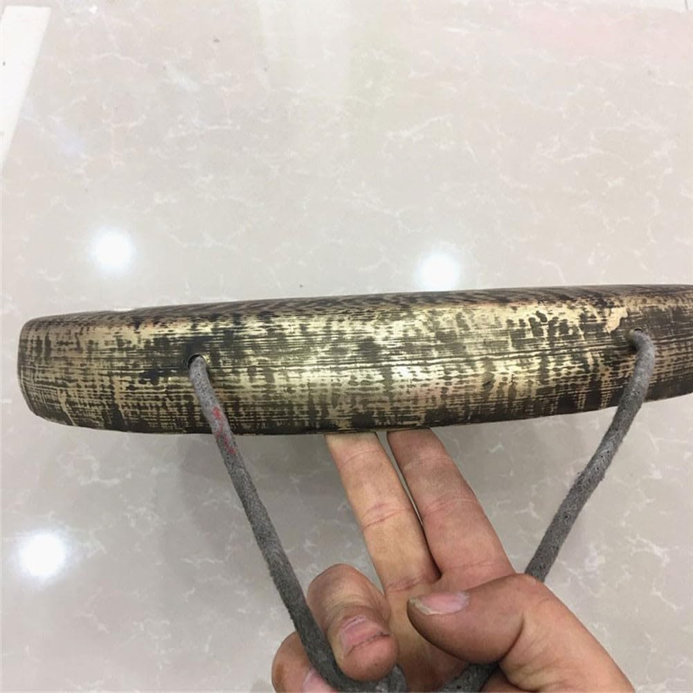 Gong de ópera, gong de latón Gong de ópera chino de bronce con fondo y lados altos, 30-40 cm, tratamiento de sonido(36cm)