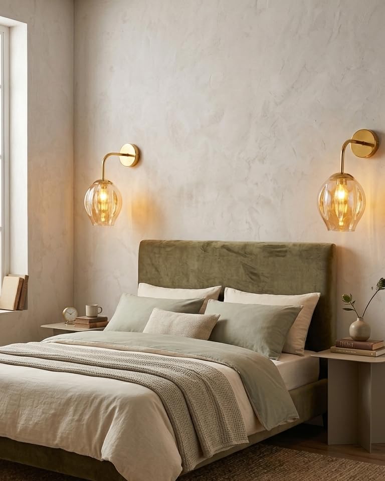 Image of Amber Glo Wall Light | Decorative Indoor Wall Lamp For Bedroom Living Room Hallway Drawing Room Decor | Modern Home Lighting Fixture Without Bulb | Contemporary Wall Mounted Light | Design - 01