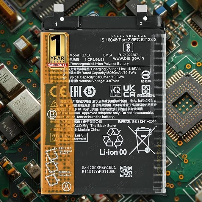 Original BM5A Battery Replacement for Xiaomi 11i Model: MZB0A5EIN 67W Fast Charging [5160mAh] with 1 Year Warranty* (Green, MZB0A5EIN)-image-19