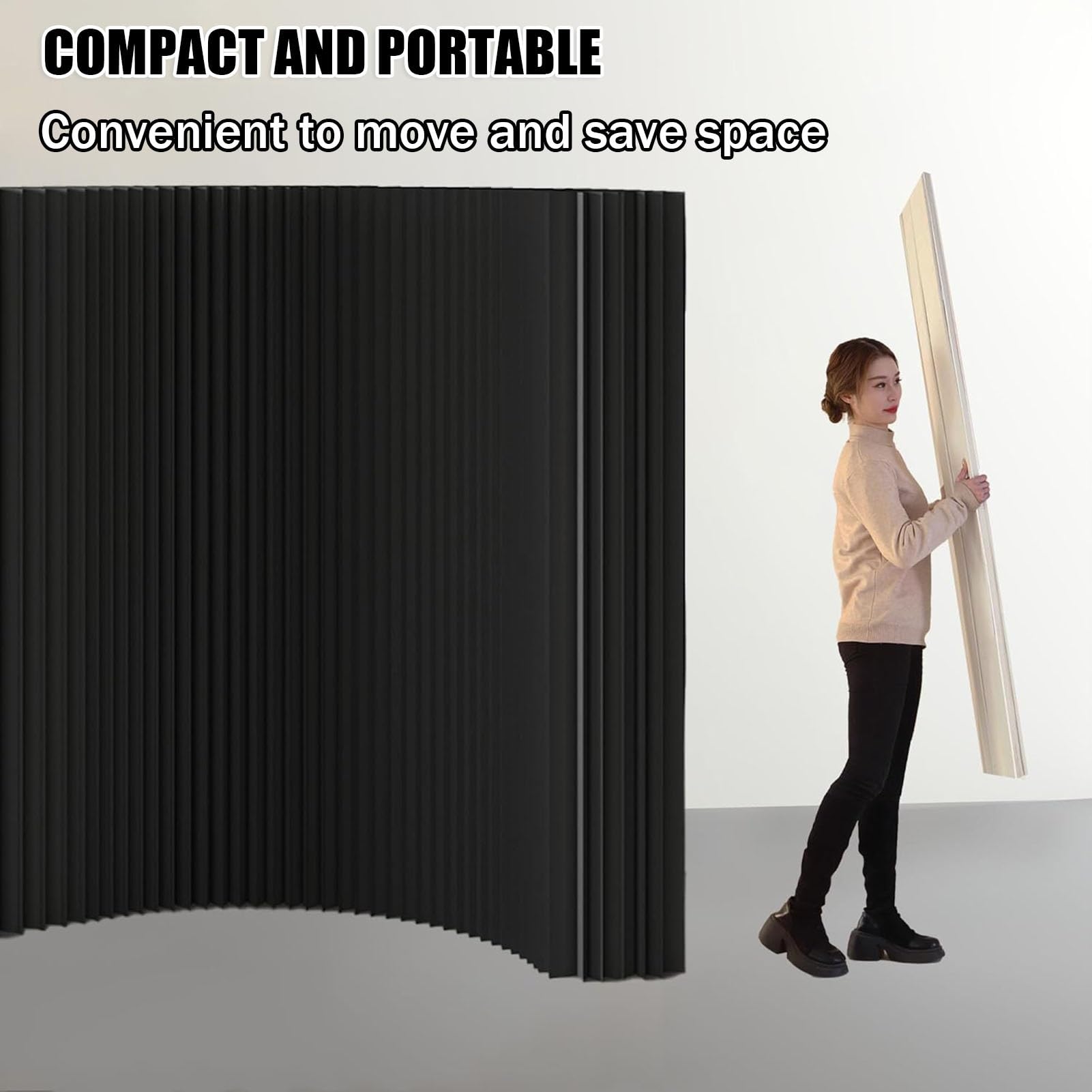 Biombo Divisor de Habitación Separadores de ambientes de Papel Modernos y biombos Plegables retráctiles, utilizados para Salas de transmisión en Vivo de oficinas y Tiendas de Ropa.(200X120X17CM)