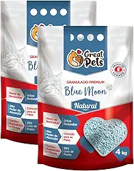 KIT 2 Areias Higiênicas Para Gatos - 4kg cada - Bentonita Premium (Sem Cheiro)