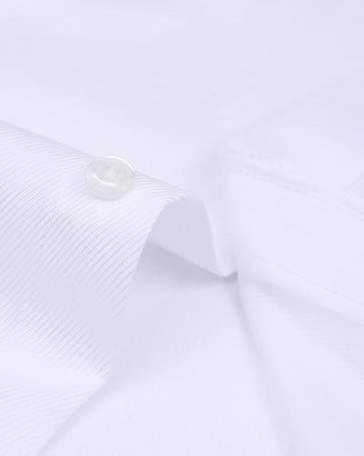 Miniatura 5 de Alimens & Gentle Camisa de vestir básica de negocios para hombre, ajuste regular, manga larga, camisas con botones Tudexo