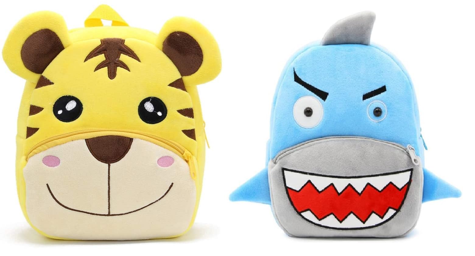blue tree Cute Boys and Girls Plush Bag Full Embroidery Designs Mini Travel Backpack (Tiger-shark) (B0C977XN8Z) Amazon Price History, Amazon Price Tracker