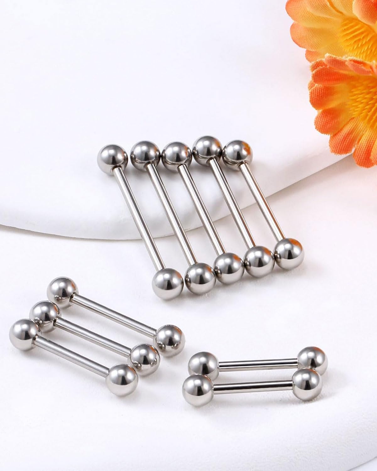 Bijou Piercing Corps Multiple WillTen Lot De 10 Piercings Pour Langue Et Téton, 14 G, En Acier Chirurgical, Bijoux De Piercing De Langue Et Téton Lot Piercing Hypoallergénique