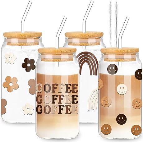Whaline 4 Pcs Aesthetic Coffee Cup