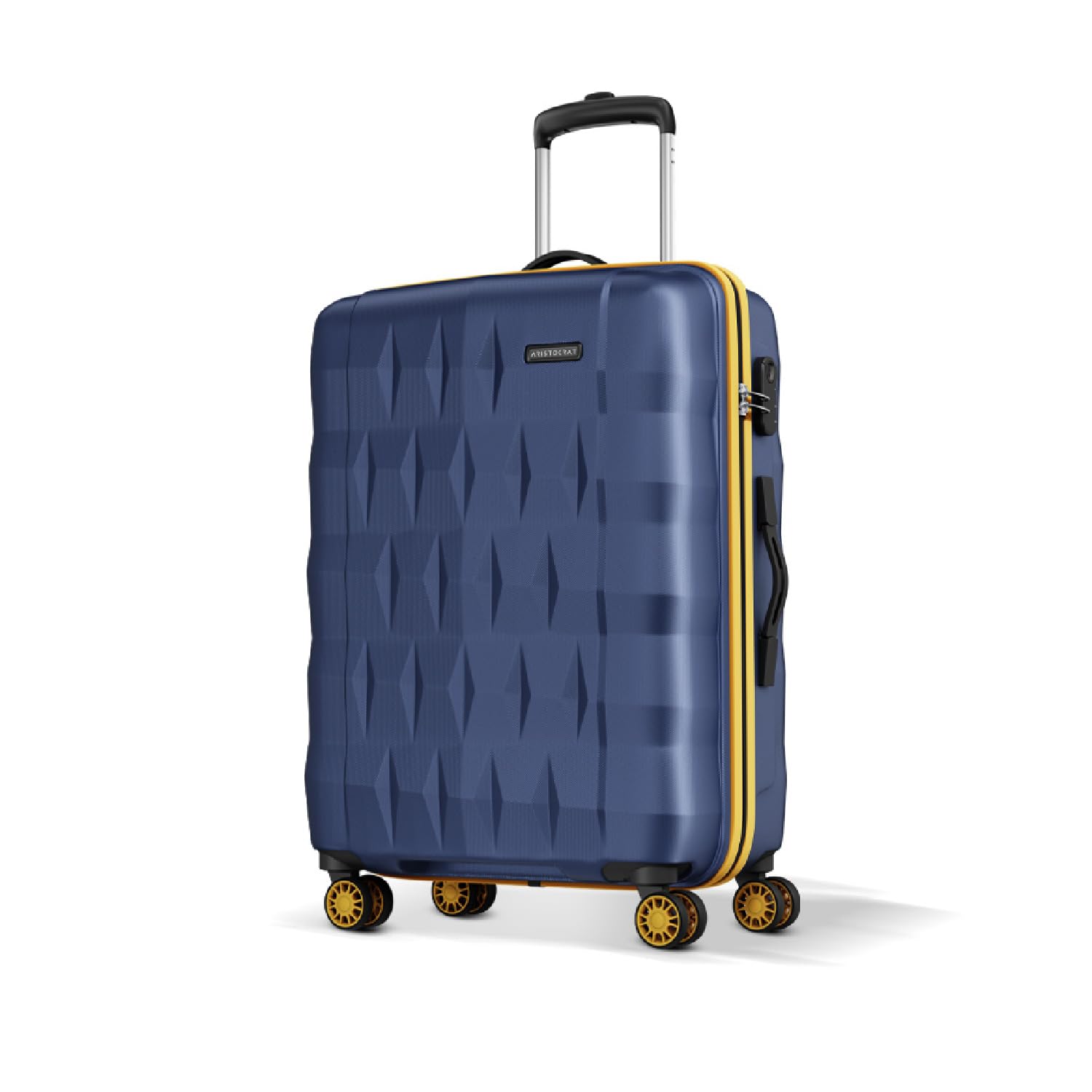 Aristocrat Comet 8 Wheel Check-in (Large Size) Hard Case Trolley Bag | Combination Lock | Tough and Durable Polycarbonate Luggage| 3 Year International Warranty | 76 CM Suitcase for Travel | Blue