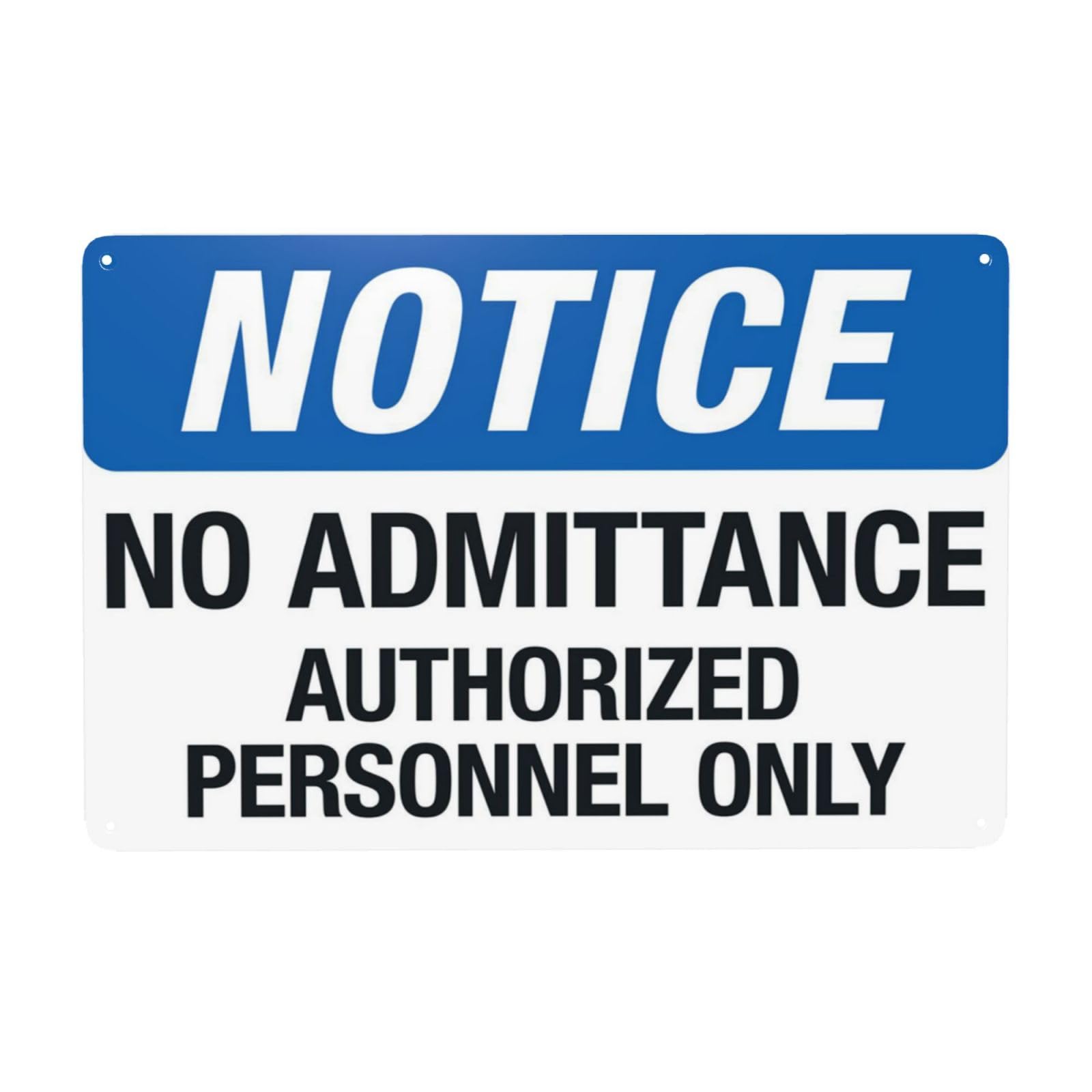 No Admittance Without Authorization Vintage Metal Restricted Sign 12x8 Inch