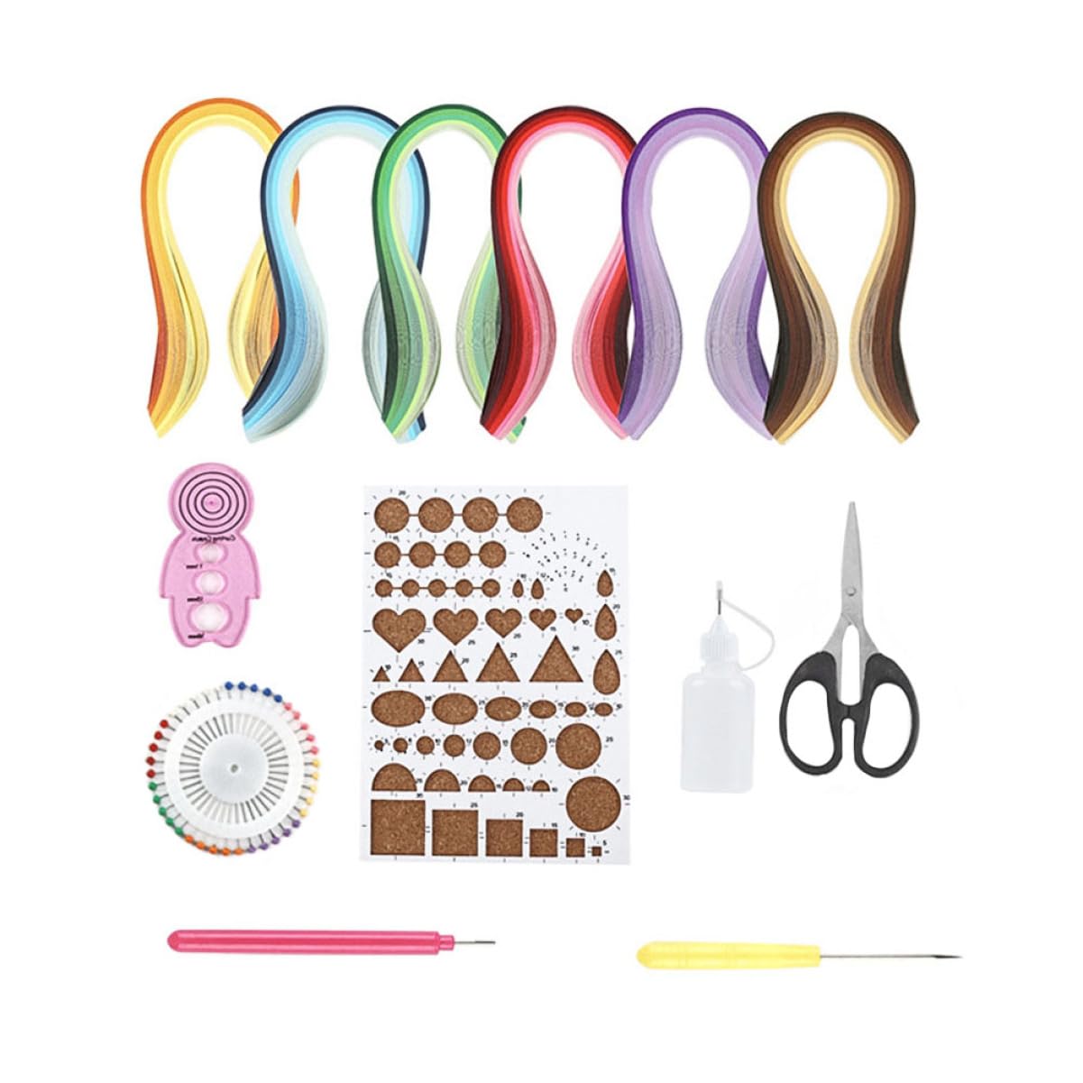 Housoutil 13Pcs Gradient Colors Paper Quilling Kits Complete Craft with Tools for Paper Rolling for Creative Projects Flower Animal Making Present