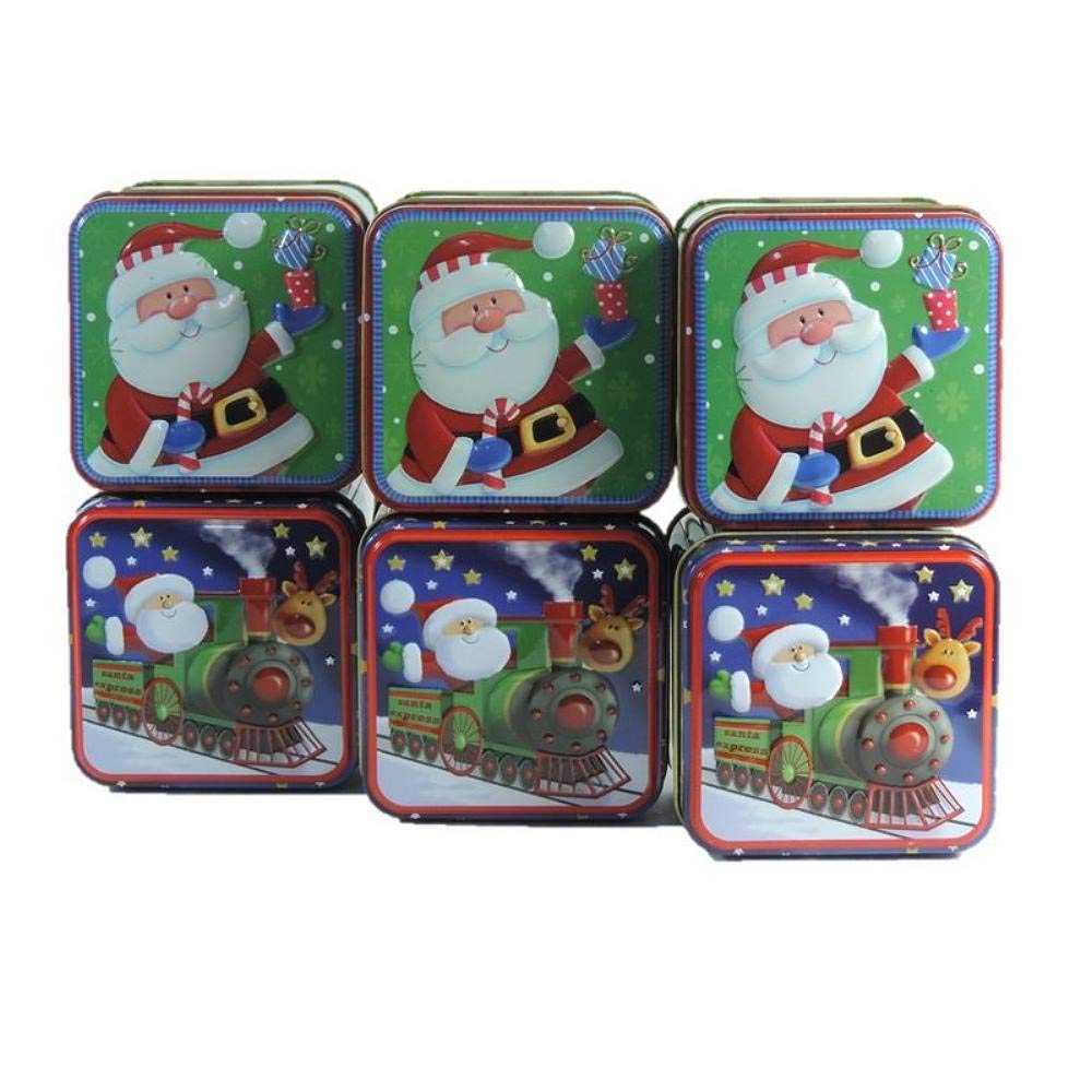 6 Small Biscuit Tins 8 x 8 x 6.5 cm/Pastry Tins/Christmas Tins/Gift Tins/Metal Tins