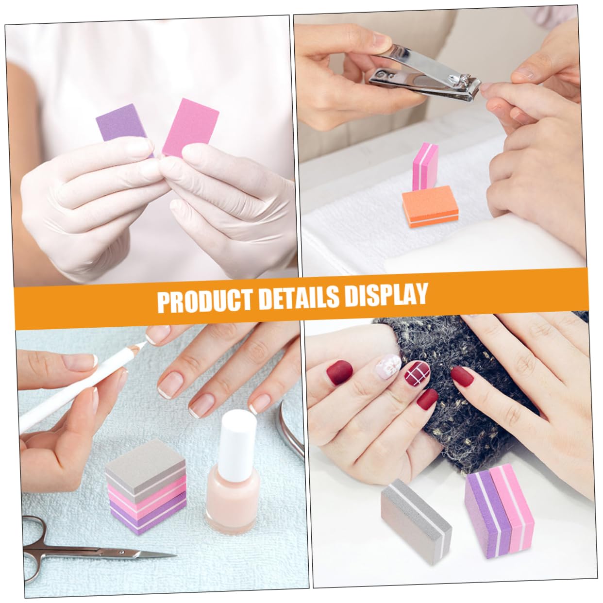 Ipetboom 400piezas Bloques De Esponja Para Manicura Limas De Uñas Doble Cara Para Pulido y Esmerilado Herramienta De Cuidado De Uñas y Duradera Para Uso Casa o Salón