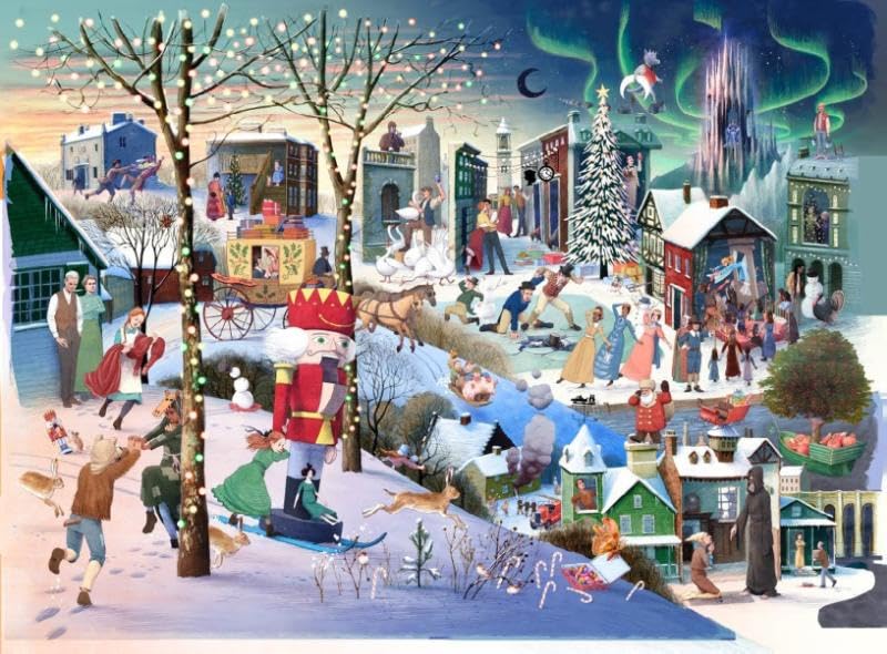 Rompecabezas de 1000 piezas A Book Lover's Christmas con ilustraciones de escenas navideñas literarias y personajes favoritos miniatura 2