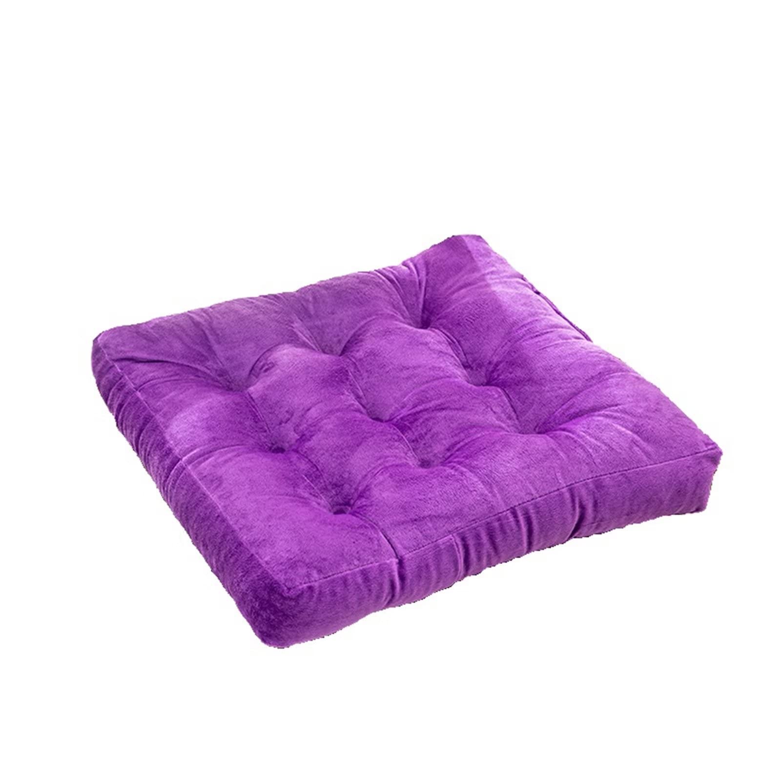 Coussin de siège en velours violet extra épais de haute qualité pour chaise carrée d'intérieur