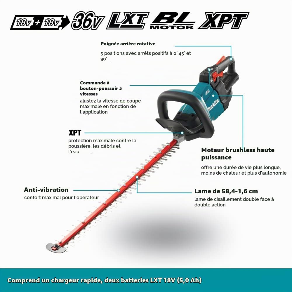 Taille-haie 18V LXT lamier de 60 cm (machine seule) - MAKITA DUH602Z