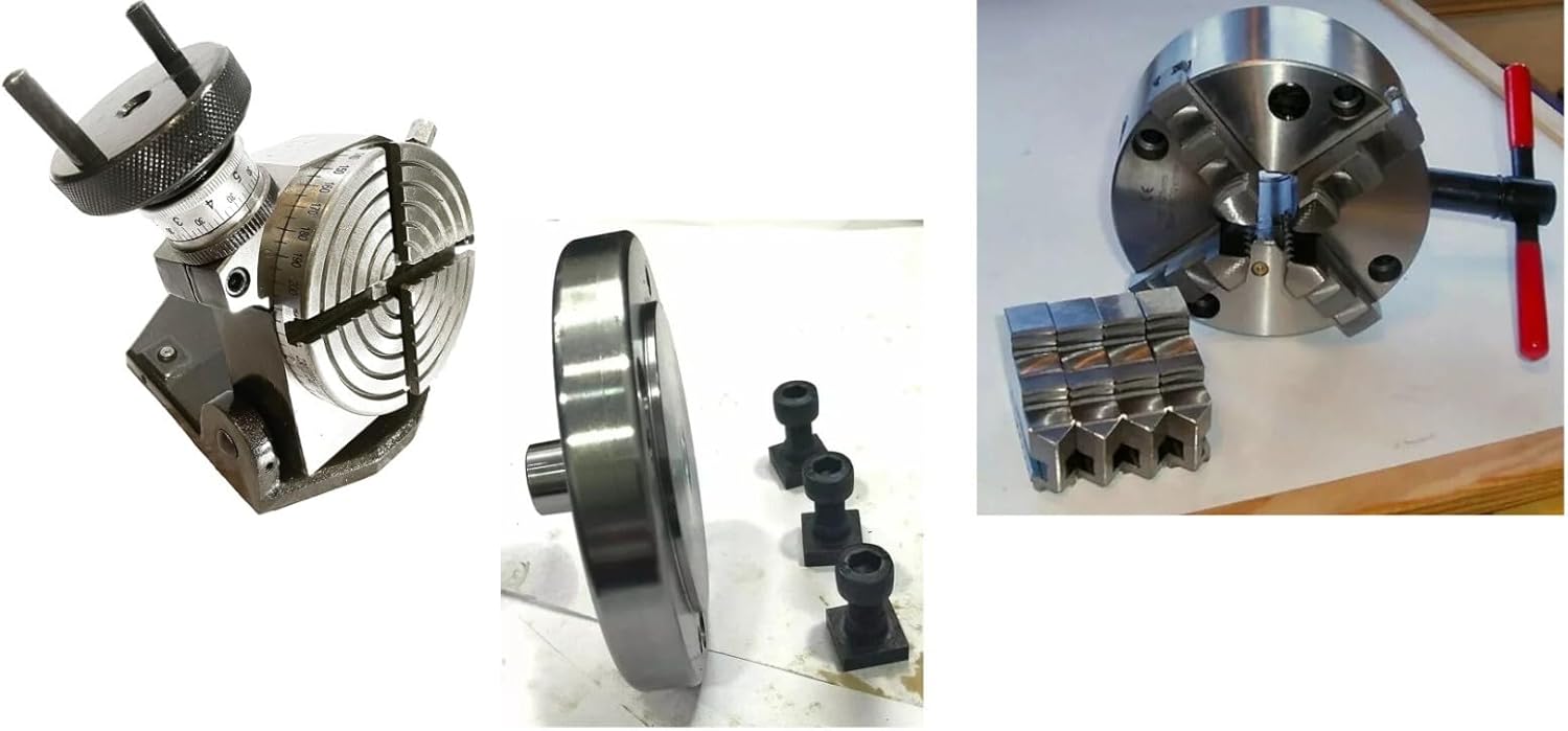 4" Tilting Rotary Table With 4 Jaw 100Mm Self Centering Chuck With Backplate-Amz337
