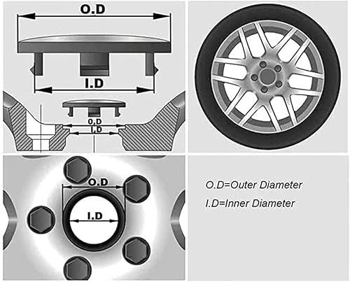 Miniatura 4 de Tapacubos centrales de rueda de coche, 4 unidades, para Mitsubishi ASX, Colt, Outlander, Lancer, EVO, Pajero, Eclipse, 2.362 in, emblema a prueba de