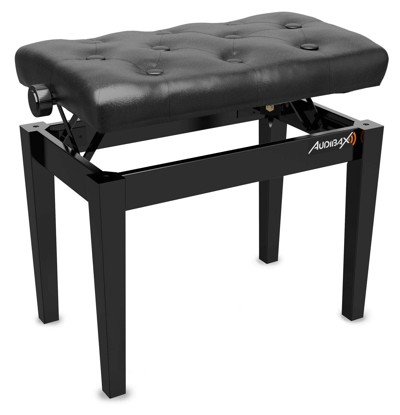 Audibax KB500B Banco para Piano/Teclado Ajustable Regulable. Acolchado. Negro