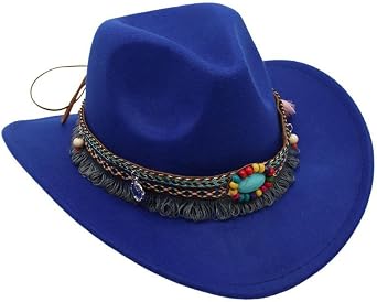 8 Colors Kids Western Hats Boys Girls Cowboy Felt Fedora with Tassel Belt