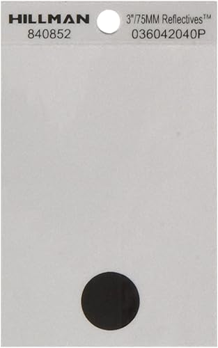 Hillman 840852 Période adhésive réfléchissante noire et argentée 7,6 cm