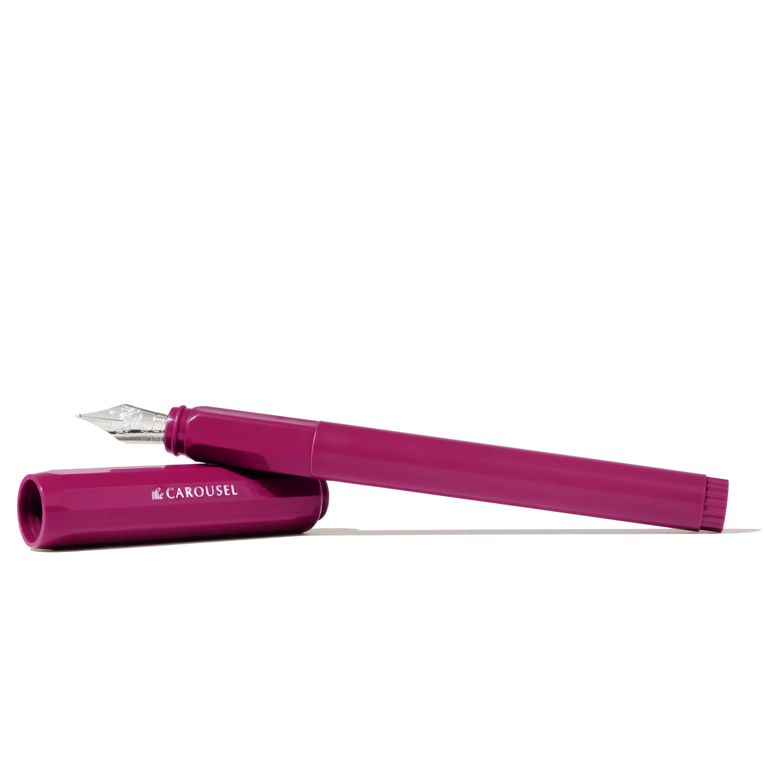 Ferris Wheel Press , Aluminum Carousel Fountain Pen, Little Miss Jubilee, Aircraft grade aluminum body, Threaded cap with air seal system, Dark Pink, Medium - Image 3