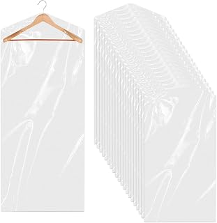 DERIQ 20pcs 60 Inch Plastic Garment Bag Dry Cleaner Bags Clear Plastic bag Dry Cleaning Laundry Bags for Clothes Cover Hanging Clothes Clothes Storage for Long Dresses Skirt Coat Suit Shirt Jacket