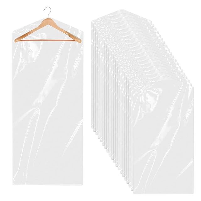 20pcs 60 Inch Plastic Garment Bag Dry Cleaner Bags Clear Plastic bag Dry Cleaning Laundry Bags for Clothes