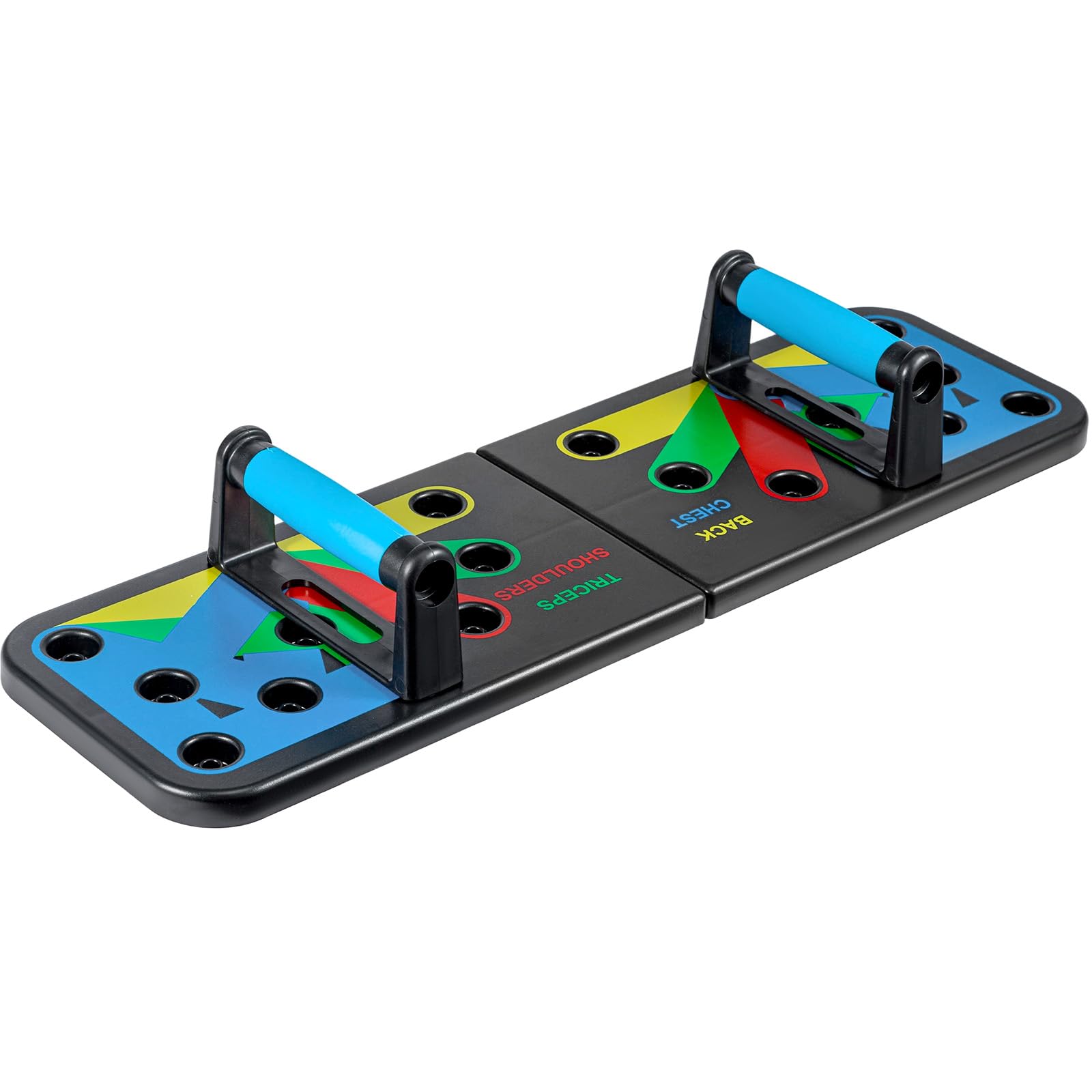 20-in-1 Push Up Board, Foldable Press-Up Board with Resistance Bands, Multi-Function Fitness Board for Chest, Arms, Shoulders, Home Gym Strength Training Equipment for Men & Women (Black, 20 IN 1)