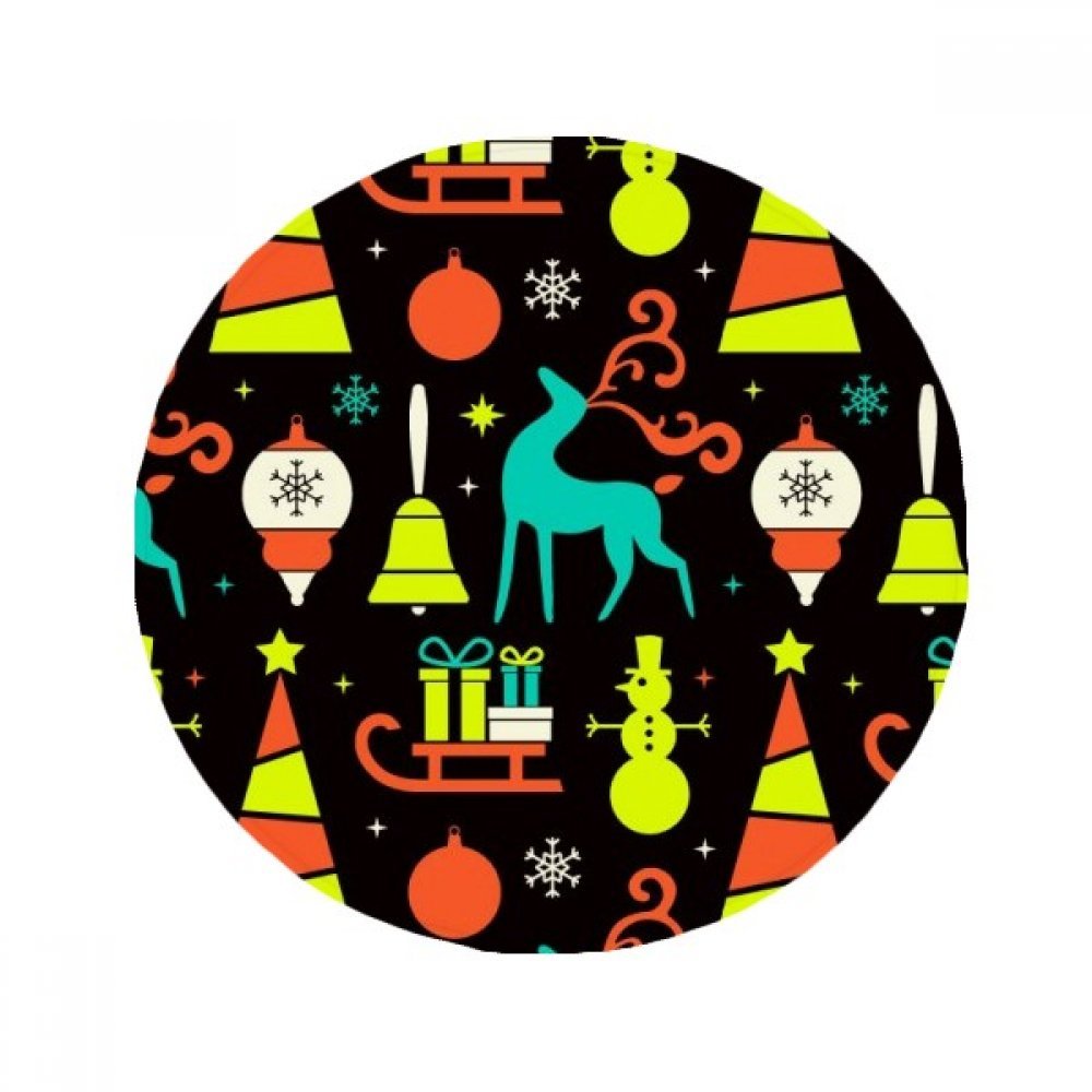 Tapis anti-dérapant pet tapis rond Noël Elk 80cm pour salle de bain