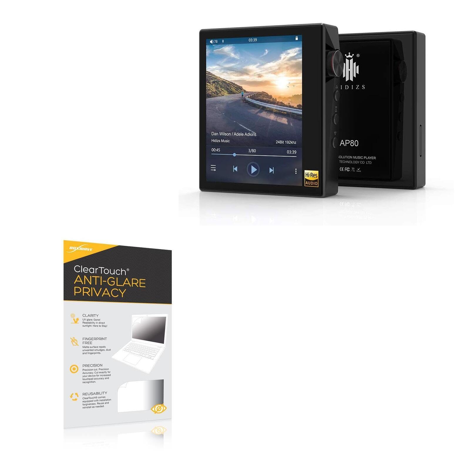 BoxWave Screen Protector Compatible With HIDIZS AP80 - ClearTouch Anti-Glare Privacy (2-Pack), Privacy Screen Protector Flexible Film Anti-Glare